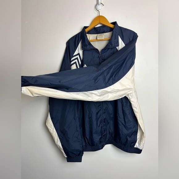 VTG Adidas Navy-White Windbreaker Football Trojans Varsity College Jacket Xl - Picture 14 of 16
